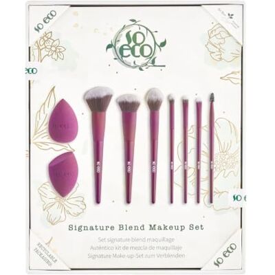 So Eco Signature Blend Makeup Brush & Sponge Set – 9 Piece Vegan & Cruelty Free Makeup Tool Kit with 7 Brushes & 2 Blending Sponges for Liquid, Cream & Powder Application So Eco Signature Blend Makeup Brush & Sponge Set – 9 Piece Vegan & Cruelty Free Makeup Tool Kit with 7 Brushes & 2 Blending Sponges for Liquid, Cream & Powder Application