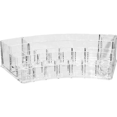 Fantasia Organiser per cosmetici semi circolare, vuoto, 28,2 x 11,9 x 6,5 cm, in acrilico Fantasia Organiser per cosmetici semi circolare, vuoto, 28,2 x 11,9 x 6,5 cm, in acrilico