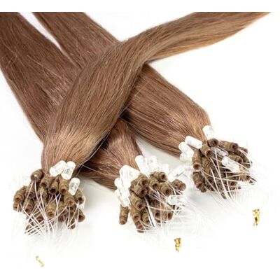 hair2heart 25 x 1g Microring Loop Extension Capelli Veri 50cm Liscio, Colore #14 marrone caramello hair2heart 25 x 1g Microring Loop Extension Capelli Veri 50cm Liscio, Colore #14 marrone caramello