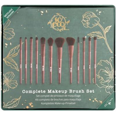 So Eco Complete Makeup Brush Set Vegan & Cruelty Free Makeup Brushes, Soft Brown Synthetic Fibres, Face & Eye Brushes, Eco Everyday Essentials So Eco Complete Makeup Brush Set Vegan & Cruelty Free Makeup Brushes, Soft Brown Synthetic Fibres, Face & Eye Brushes, Eco Everyday Essentials