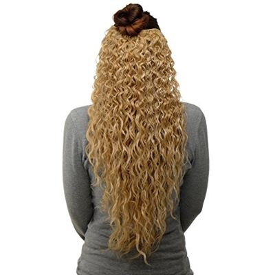 WIG ME UP Toupet Mezza parrucca Clip, set 7 pezzi- Ricci Fitti Lunghi circa 70 cm Larghi 25 cm Mix di biondo H9311-611B WIG ME UP Toupet Mezza parrucca Clip, set 7 pezzi- Ricci Fitti Lunghi circa 70 cm Larghi 25 cm Mix di biondo H9311-611B