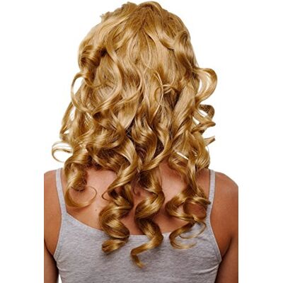 WIG ME UP Toupet, Clip nelle estensione dei capelli 7 pezzi, 3/4 di Parrucca Biondo Biondo oro, 50 cm, Ricci Ondulati, Extension, Wig H9503-24B WIG ME UP Toupet, Clip nelle estensione dei capelli 7 pezzi, 3/4 di Parrucca Biondo Biondo oro, 50 cm, Ricci Ondulati, Extension, Wig H9503-24B