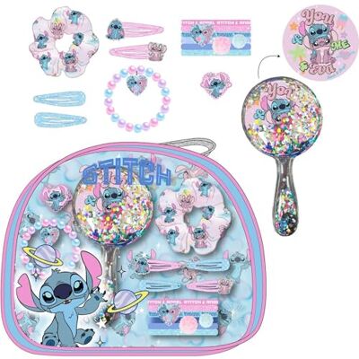 CERDÁ LIFE'S LITTLE MOMENTS Disney Stitch, set di bellezza per bambini con beauty case trasparente, specchio liquido, elastici e fermagli per capelli, accessori completi per acconciare e giocare ragazze dai 3 anni in su CERDÁ LIFE'S LITTLE MOMENTS Disney Stitch, set di bellezza per bambini con beauty case trasparente, specchio liquido, elastici e fermagli per capelli, accessori completi per acconciare e giocare ragazze dai 3 anni in su