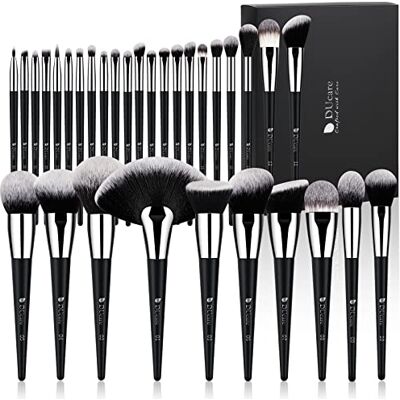 DUcare Set di pennelli per trucco Professional, 32 pezzi Set di pennelli sintetici di alta qualità per sfumare il fondotinta, correttore e ombretto – Regali per donne Nero DUcare Set di pennelli per trucco Professional, 32 pezzi Set di pennelli sintetici di alta qualità per sfumare il fondotinta, correttore e ombretto – Regali per donne Nero
