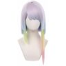 ZGNGLIZ Parrucca Cosplay anime per Cyberpunk Edgerunners Lucy Cosplay Parrucca lunga colorata con frangia per ragazze e donne + cappuccio gratuito