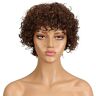 EkeNoz Parrucche Testa che esplode capelli veri capelli ricci copricapo capelli umani femminili (Color : 6, Size : 1)