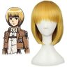 HBYLEE Attacco su Titan Armin Arlert Shaggy Layered Yellow Bob Sintetico Cosplay Parrucca + Parrucca Voli[Colore: Giallo]