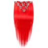 BXGZXYQ 7 Pcs Set completo di clip in estensioni per capelli Parrucchino diritto eterosessuale Capelli 16"parrucche rosse intense 70g parrucca rossa (Colore : Red)