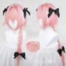 GJBXP Arrivo Gioco Fate Apocryph Astolfo Parrucche Cosplay 75Cm Rosa Resistente Al Calore Capelli Sintetici Perucas Parrucca Cosplay Fate Apocrypha Parrucca Con 3 Bowknot