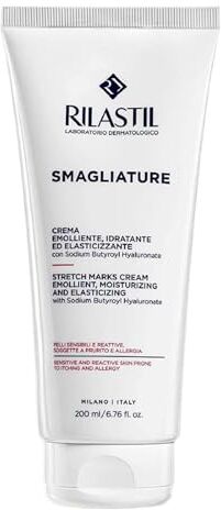 Rilastil Crema Smagliature, Trattamento Contro le Smagliature, Emolliente, Idratante ed Elasticizzante per pelli sensibili,Confezione da 200 ml