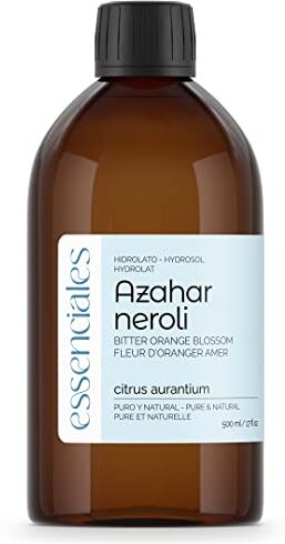 Essenciales – Idrolato di Acqua Floreale di Fiore d’Arancio BIO, 100% Puro e Naturale, con Certificato Ecologico, 500 ml   Acqua Floreale Citrus Aurantium, Ideale Per Pelli Secche e Sensibili