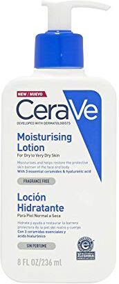 CeraVe Cera lozione idratante per pelle normale o secca, 236 ml, fragranza FREE