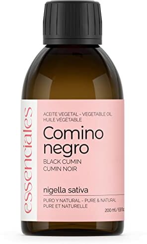 Essenciales – Olio di Cumino Nero, 100% Puro e Naturale, 200 ml   Olio Vegetale di Nigella Sativa, 1ª Pressione a Freddo