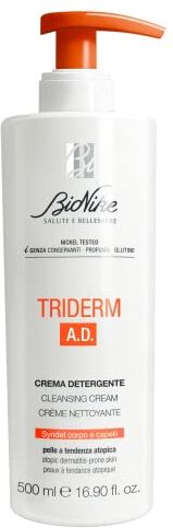 BioNike Triderm A.D. Crema Corpo e Capelli Detergente per Pelli Atopiche, per Uso Frequente, Azione Protettiva e Riequilibrante, Contrasta Secchezza e Irritazione, Dona Idratazione alla Pelle, 500 ml