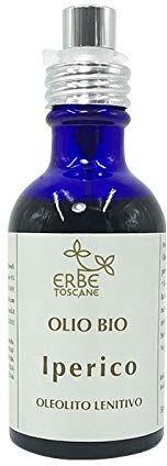 Erbe Toscane Olio BIO all’IPERICO (Oleolito) 50 ml – estratto a base di OLIO EXTRA VERGINE DI OLIVA Puro Concentrato di Natura – Prodotto a mano in Toscana