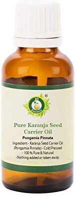 R V Essential Olio carrier seme di karanja puro 15ml (0.507oz)- Pongamia Pinnata (100% Pressato a Freddo Puro e naturale) Pure Karanja Seed Carrier Oil