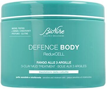 BioNike Defence Body Reduxcell Fango alle 3 Argille, Azione Rimodellante e Tonificante per Pelli Sensibili, Dona una Pelle Elastica e Tonica, 500 ml