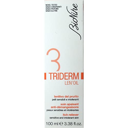 Bionike Triderm Len'Oil Olio Corpo Lenitivo per Pelli Sensibili e Intolleranti con Dermatiti o Eczema, Azione Riparatrice e Calmante, Lenisce la Cute e Riduce Infiammazione, Rossore e Prurito, 100 ml