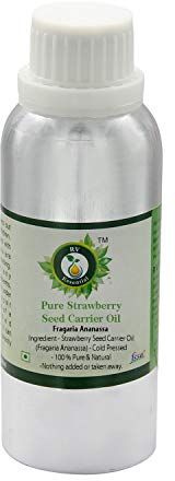 R V Essential Olio vettore di semi di fragola puro 630ml (21oz)- Fragaria Ananassa (100% Pressato a Freddo Puro e naturale) Pure Strawberry Seed Carrier Oil