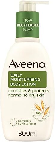 Aveeno Daily Moisturising Crema Idratante Corpo, Crema corpo con Avena Colloidale Prebiotica, Lozione corpo per pelli normali, secche e sensibili, Body lotion senza profumo, 300 ml