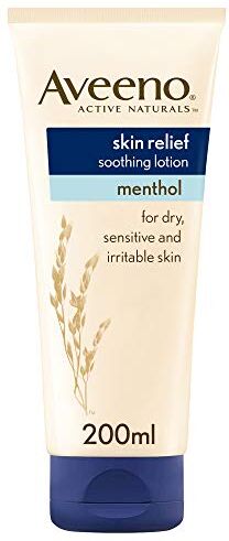 Aveeno Skin Relief Crema Corpo Idratante Lenitiva, Crema corpo con Mentolo e Avena Colloidale Prebiotica, Crema corpo idratante pelle secca e sensibile, 200 ml