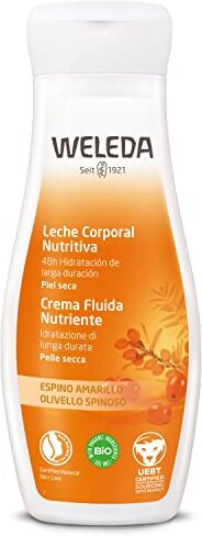 WELEDA Crema Fluida Nutriente Olivello spinoso, ricca crema corpo che nutre intensamente le pelli secche e le protegge dalla disidratazione (1x200 ml)