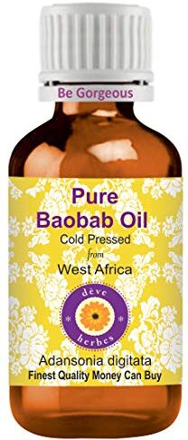 Deve Herbes Olio di Baobab puro (Adansonia digitata) 100% naturale qualità terapeutica pressato a freddo per la pelle, 100 ml (confezione da 2) (6,76 oz)