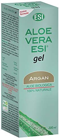 ESI Aloe Vera Gel, con Olio di Argan, Idrata e Ricostituisce la Pelle Secca o Arrossata in Seguito a Esposizione al Sole, Adatto a Tutti i Tipi di Pelle, 200 ml