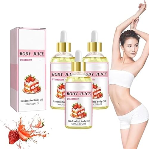 Distrainar Wildplus Body Juice Oil, Wild Plus Body Juice Oil Fragolina Dolcecuore, Wildplus Profumato Naturale Fatto a Mano, Sapore Essenziale for le Donne (Color : 3pcs)