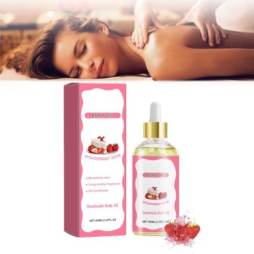 Generic Beauty Body Juice Oil, Body Juice Oil Peach   Mango   Vanilla Cream   Strawberry, Body Juice Oil Moisturizing, Handmade body Oil, Hand crafted Body Oil, Moisturizing Care Juice Oil 60ml (fragola)