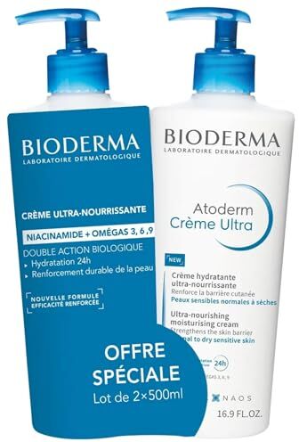 Bioderma Atoderm Crema Ultra Crema Idratante Ultra Nutriente Confezione da 2 x 500 ml