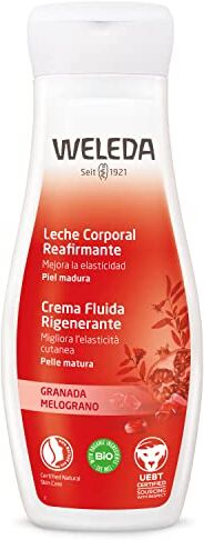 WELEDA Crema Fluida Rigenerante Melograno, Cremosa emulsione altamente nutriente, per una pelle visibilmente più liscia e soda. per pelli mature( 1x200 ml)