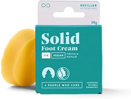 4 people who care Crema piedi solida e vegana biologica di 4peoplewhocare® Per piedi secchi Crema ecologica per la cura dei piedi con burro di karité Al fresco profumo di pino (Refill)