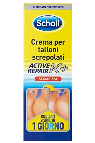 Scholl Crema per Talloni Screpolati Active Repair K+, Crema Idratante per Talloni con Cheratina, Assorbimento Rapido ed Effetto Duraturo, Ideale per Uso Quotidiano, 60ml