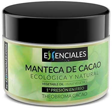 Essenciales – Burro di Cacao BIO, Vergine, 100% Puro e Naturale, con Certificato Ecologico, 130gr   Burro di Theobroma Cacao BIO, 1ª Spremitura a Freddo