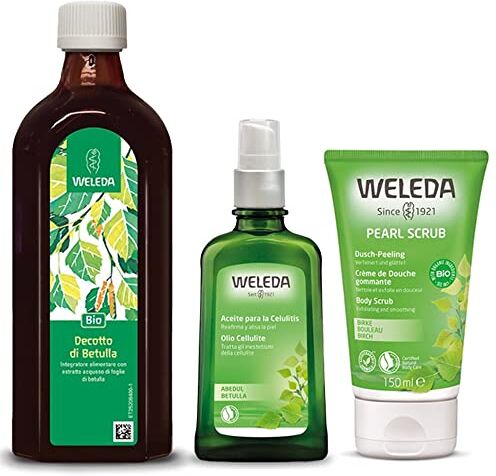 Weleda Bipack Cellulite Betulla 2023 Olio Cellulite Betulla 100ml + Decotto di Betulla 250ml + Gommage Pealing Scrub 150 ml