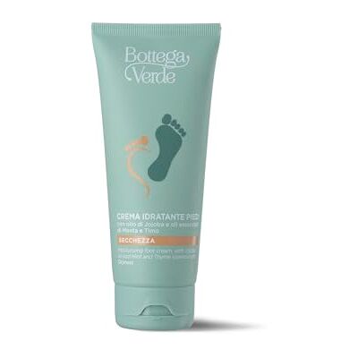 Bottega Verde Crema Idratante Piedi, con Olio di Jojoba, 100 ml Emolliente e Nutriente Contro la Secchezza, per Piedi Secchi e Screpolati, con Olio di Jojoba, Oli Essenziali di Menta e Timo Bottega Verde Crema Idratante Piedi, con Olio di Jojoba, 100 ml Emolliente e Nutriente Contro la Secchezza, per Piedi Secchi e Screpolati, con Olio di Jojoba, Oli Essenziali di Menta e Timo