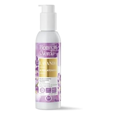 Bottega Verde Lavanda & Melatonina, Olio Corpo Rilassante, 150 ml, Nutriente e Setificante, con Melatonina e Lavanda, per Pelle Morbida e Vellutata Bottega Verde Lavanda & Melatonina, Olio Corpo Rilassante, 150 ml, Nutriente e Setificante, con Melatonina e Lavanda, per Pelle Morbida e Vellutata