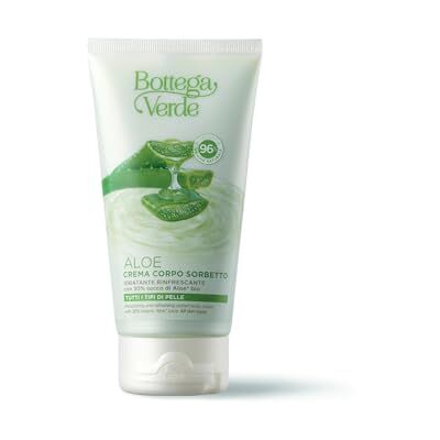 Bottega Verde Crema Corpo Sorbetto, Aloe, 150 ml, Idratante e Rinfrescante, con 30% Succo di Aloe Bio, per Tutti i Tipi di Pelle Bottega Verde Crema Corpo Sorbetto, Aloe, 150 ml, Idratante e Rinfrescante, con 30% Succo di Aloe Bio, per Tutti i Tipi di Pelle