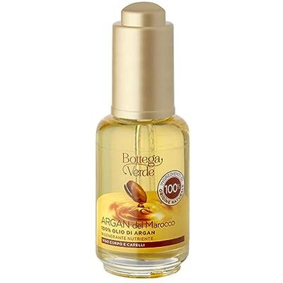 Bottega Verde Olio Corpo e Capelli, Argan del Marocco, 30 ml, Olio di Argan 100%, Azione Rigenerante e Nutriente, Idratante e Antietà Bottega Verde Olio Corpo e Capelli, Argan del Marocco, 30 ml, Olio di Argan 100%, Azione Rigenerante e Nutriente, Idratante e Antietà