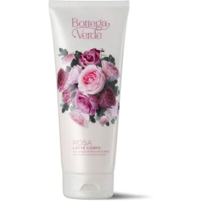 Bottega Verde Rosa, Latte Corpo, 200 ml, Profumante, Emolliente, con Acqua di Boccioli di Rosa, per Tutti i Tipi di Pelle Bottega Verde Rosa, Latte Corpo, 200 ml, Profumante, Emolliente, con Acqua di Boccioli di Rosa, per Tutti i Tipi di Pelle