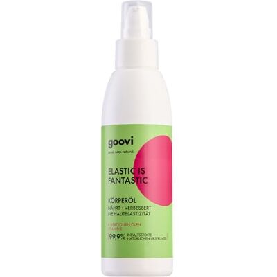 Goovi Elastic Body Oil, olio naturale per il corpo con 6 oli e vitamina E, maggiore elasticità e umidità, 140 ml Goovi Elastic Body Oil, olio naturale per il corpo con 6 oli e vitamina E, maggiore elasticità e umidità, 140 ml