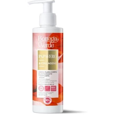 Bottega Verde Papavero e Collagene, Crema Fluida Corpo, 200 ml, con Phytocollagen ed Estratto di Papavero, Elasticizzante e Tonificante, Texture Setosa, Formula Vegana, per Tutti i Tipi di Pelle Bottega Verde Papavero e Collagene, Crema Fluida Corpo, 200 ml, con Phytocollagen ed Estratto di Papavero, Elasticizzante e Tonificante, Texture Setosa, Formula Vegana, per Tutti i Tipi di Pelle