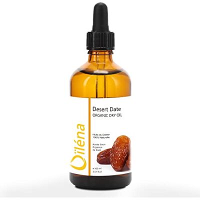 Oïléna Olio Secco Biologico di Dattero del Deserto Riparatore Antietà Per Pelle e Capelli Emolliente e Nutriente 100% Puro e Certificato, 100 ML Oïléna Olio Secco Biologico di Dattero del Deserto Riparatore Antietà Per Pelle e Capelli Emolliente e Nutriente 100% Puro e Certificato, 100 ML