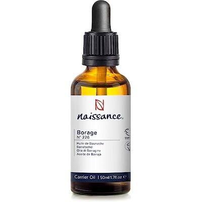 Naissance Olio di Semi di Borragine Vergine 50ml Naturale, Vegan Idratante, Nutriente ed Equilibrante per Corpo, Viso, Mani Naissance Olio di Semi di Borragine Vergine 50ml Naturale, Vegan Idratante, Nutriente ed Equilibrante per Corpo, Viso, Mani