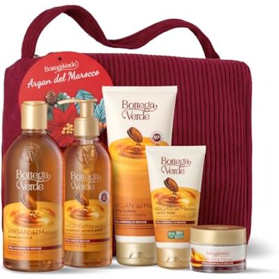 Bottega Verde Cofanetto Regalo Argan del Marocco con Pochette, Bagnodoccia 400 ml, Crema Mani 75 ml, Latte Corpo 200 ml, Lavamani 250 ml e Crema Viso 50 ml, Idea Regalo Bottega Verde Cofanetto Regalo Argan del Marocco con Pochette, Bagnodoccia 400 ml, Crema Mani 75 ml, Latte Corpo 200 ml, Lavamani 250 ml e Crema Viso 50 ml, Idea Regalo