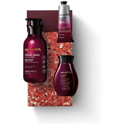 O Boticário Nativa SPA Prugna Nera Coffret Regalo Set Cura della Pelle con 3 Prodotti in Scatola Crema Idratante per il Corpo 400ml, Olio per il Corpo 200ml e Crema per le Mani 75g O Boticário Nativa SPA Prugna Nera Coffret Regalo Set Cura della Pelle con 3 Prodotti in Scatola Crema Idratante per il Corpo 400ml, Olio per il Corpo 200ml e Crema per le Mani 75g