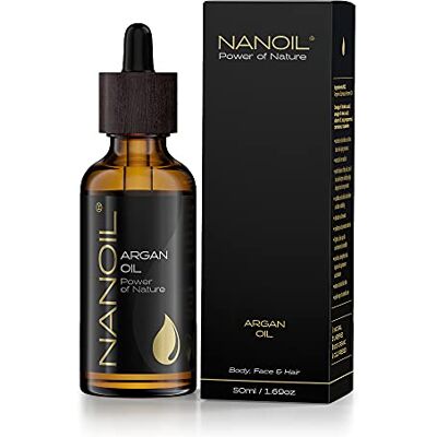 NANOIL Olio 50ml – olii spremuti a freddo, olio non raffinato per viso, corpo e capelli, oli naturali, protezione e rinforzo, leggero, non unto. (Argan) NANOIL Olio 50ml – olii spremuti a freddo, olio non raffinato per viso, corpo e capelli, oli naturali, protezione e rinforzo, leggero, non unto. (Argan)