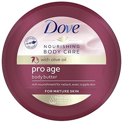 Dove Unilever Burro corpo nutriente per la cura del corpo Pro Age 250 ml (confezione da 3) Dove Unilever Burro corpo nutriente per la cura del corpo Pro Age 250 ml (confezione da 3)