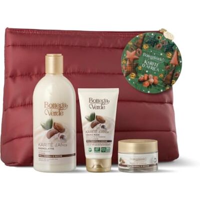 Bottega Verde Cofanetto Regalo Karité d’Africa, con Bagnolatte 400 ml, Crema Mani 30 ml, Crema Viso 50 ml in Pochette Trapuntata, Nutriente e Ricco, Idea Regalo Bottega Verde Cofanetto Regalo Karité d’Africa, con Bagnolatte 400 ml, Crema Mani 30 ml, Crema Viso 50 ml in Pochette Trapuntata, Nutriente e Ricco, Idea Regalo